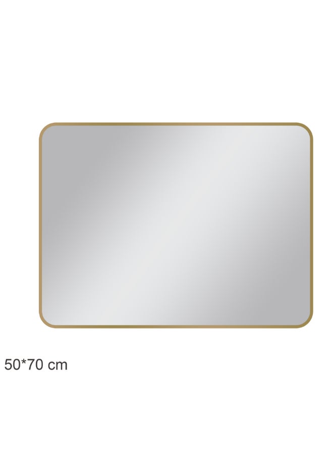 Aqua Drop Rectangular Plain Bathroom Mirror Gold 50 x 70 cm DWNM5070SRF-BG - Image 1